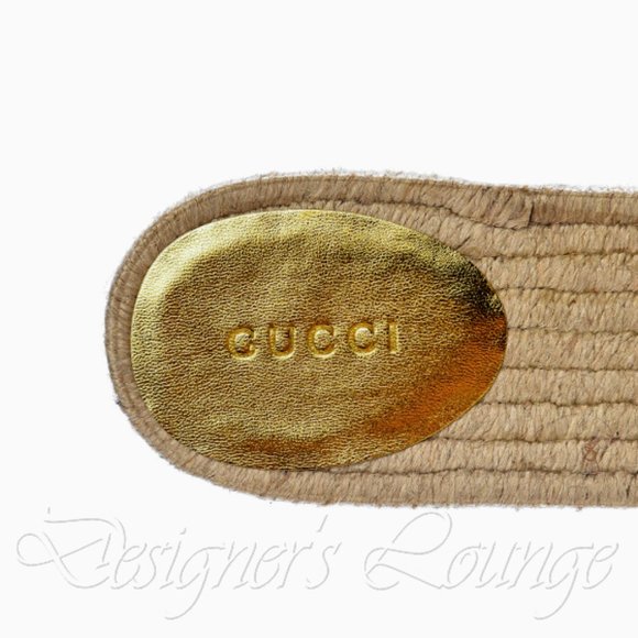 ⚡️SOLD! NEW GUCCI Marmont GG EU 39.5 Pilar Metallic Gold Leather Espadrilles - Picture 8 of 11